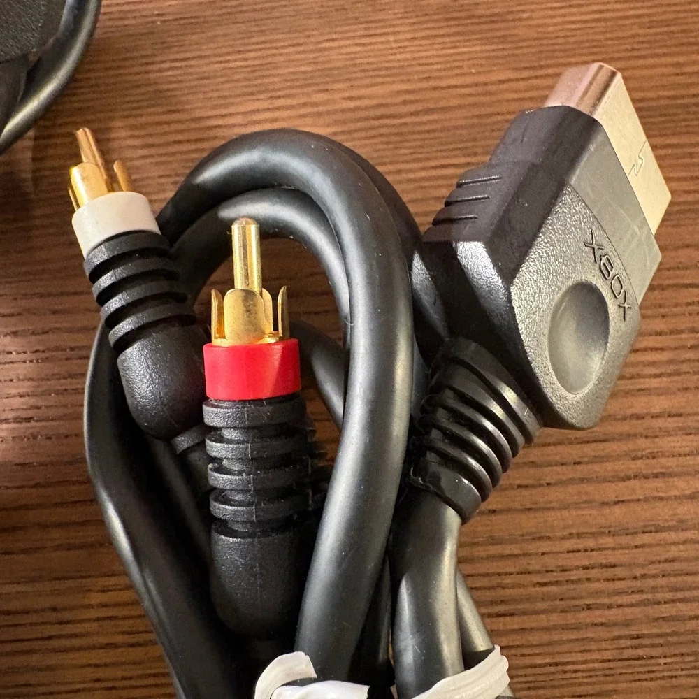 Microsoft Xbox AV Cable Composite RCA Original OEM‎ 2 Pack Black Excellent